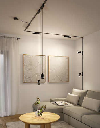 Reflektor na szynoprzewód ZENOR LED DIM 7,5W 800lm IP20 2700-4000K 48V DC czarny matowy / aluminium PAULMANN PL95737