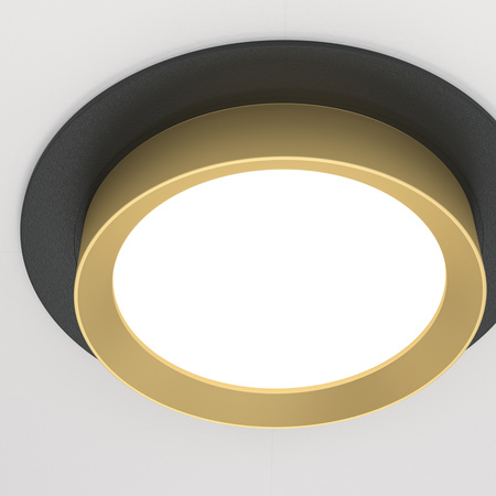 Downlight Black with gold Hoop Maytoni DL086-GX53-RD-BG