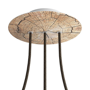 Duża okrągła podsufitka rozeta sufitowa Rose-One, średnica 200mm, 3 otwory w linii i 4 otwory boczne  - PROMOCJA Creative cables BKROR203LF-PROMO-KROR203LF304