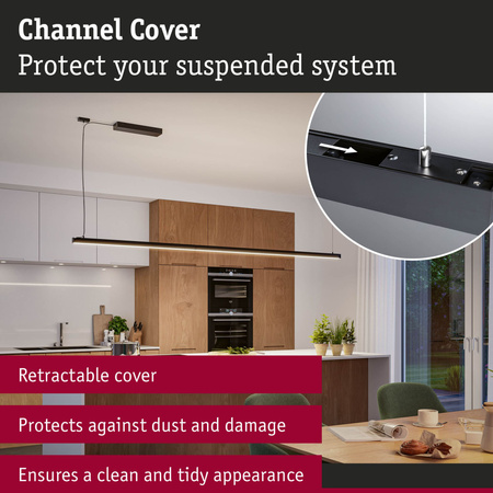 Maskownica profilu aluminiowego systemu LINION 1m czarny matowy / tworzywo sztuczne PAULMANN PL98208