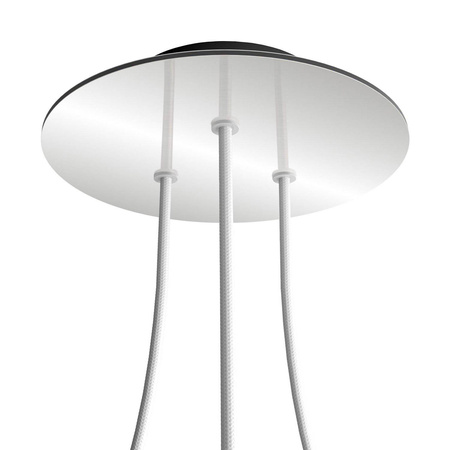 Duża okrągła podsufitka rozeta sufitowa Rose-One, średnica 200 mm, 2 otwory i 4 otwory boczne Creative cables BKROR203TF-KROVNR203TF112