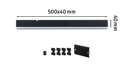 Oprawa liniowa systemu LINION LED 8,5W 0,5m 3000K IP20 24V czarny RAL 9004 / aluminium PAULMANN PL98167