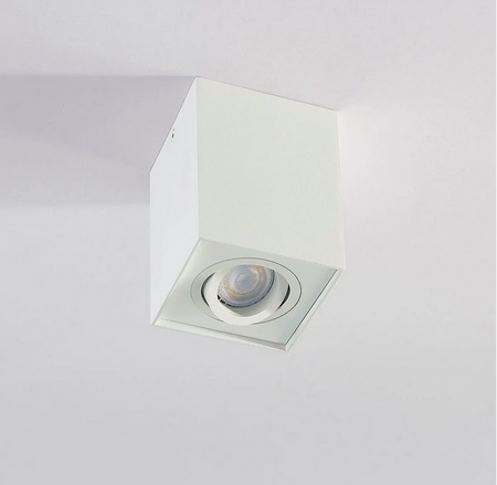 Ruchoma Spot NEGREB kwatdrat LED gu10 natynkowa BIALY