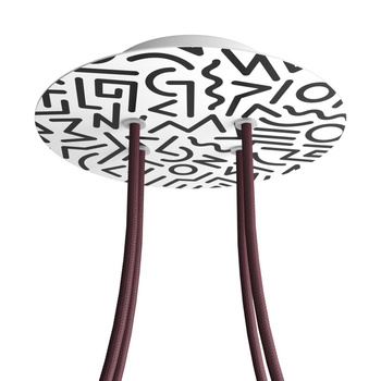 Duża okrągła podsufitka rozeta sufitowa Rose-One, średnica 200mm, 4 otwory i 4 otwory boczne  - PROMOCJA Creative cables BKROR204F-PROMO-KROR204F202