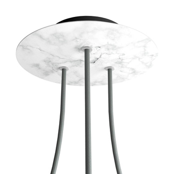 Duża okrągła podsufitka rozeta sufitowa Rose-One, średnica 200 mm, 2 otwory i 4 otwory boczne Creative cables BKROR203TF-KROVNR203TF105