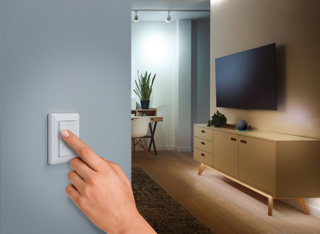 Przycisk ścienny SM Zigbee on/off/ ściemniacz biały