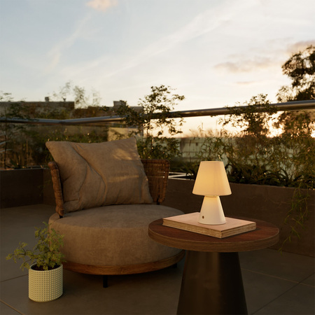 Przenośna i ładowalna lampa Cabless11 z żarówką Drop i kloszem Creative cables BCABLESS11-PARIME27-B02-CABLESS11-VB-PARIME27TEBIA-L