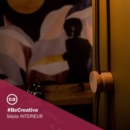 Kabel elektryczny do łańcuchów świetlnych w oplocie błyszczącym ZigZag Czarny - Bursztyn CZ22 Creative cables XZ15CZ22