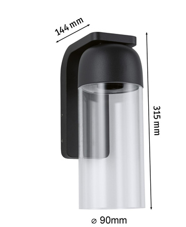 Oprawa elewacyjna LANTEA IP44 max.15W E27 230V antracyt  / aluminium