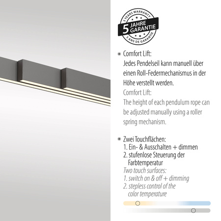 Lampa Wisząca Antracyt ADRIANA COMFORT LIFT 003902-032875 Newgarden