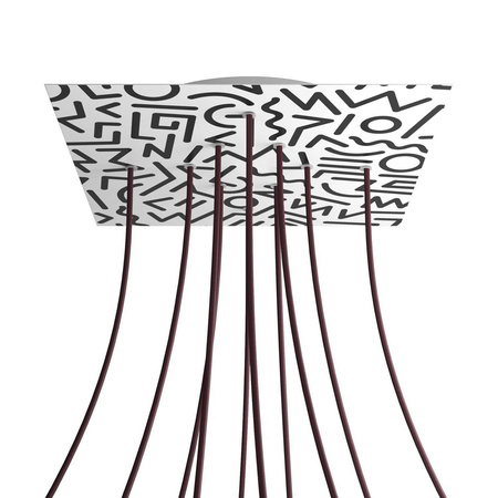 Kwadratowa podsufitka maskownica sufitowa XXL Rose-One, 400 mm, 10 otworów i 4 otwory boczne- PROMOCJA Creative cables BKROQ4010F-PROMO-KROQ4010F202