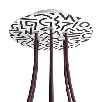 Duża okrągła podsufitka rozeta sufitowa Rose-One, średnica 200mm, 7 otworów i 4 otwory boczne  - PROMOCJA Creative cables BKROR207F-PROMO-KROR207F202