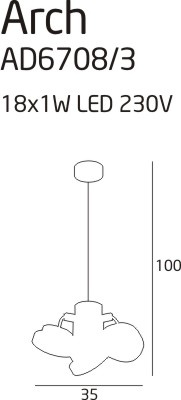 Arch 3 lampa wisząca AD6708/3