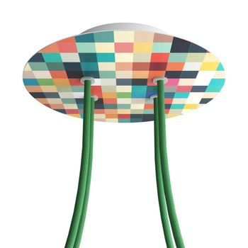 Duża okrągła podsufitka rozeta sufitowa Rose-One, średnica 200mm, 4 otwory i 4 otwory boczne  - PROMOCJA Creative cables BKROR204F-PROMO-KROR204F201