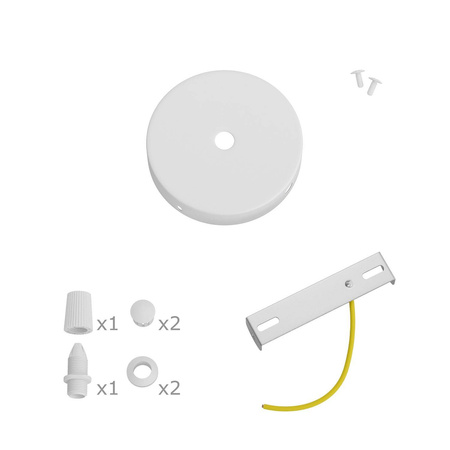 Okrągła metalowa podsufitka maskownica sufitowa Mini 1 otwór centralny i 2 otwory boczne Creative cables BKRM83FC2L-KRM83FC2LVBO