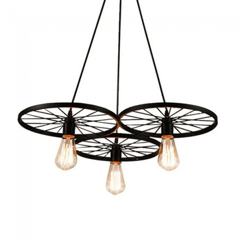 Lampa sufitowa 3xE27 czarna trzy koła metelowa ULFN253 Unilight