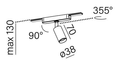 PET mini LED M930 20° flattrack czarny 16495-M930-SB-00-12 AQForm
