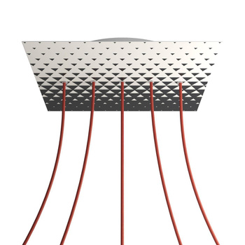 Kwadratowa podsufitka maskownica sufitowa XXL Rose-One, 400 mm, 5 otworów w linii i 4 otwory boczne- PROMOCJA Creative cables BKROQ405LF-PROMO-KROQ405LF205