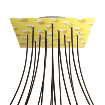 Kwadratowa podsufitka maskownica sufitowa XXL Rose-One, 400 mm, 15 otworów i 4 otwory boczne- PROMOCJA Creative cables BKROQ4015F-PROMO-KROQ4015F203