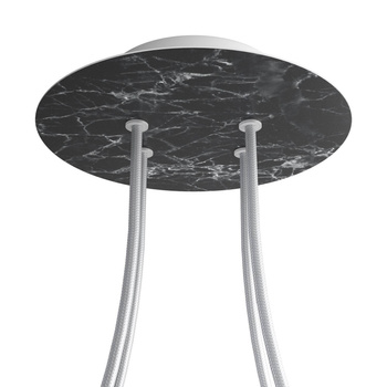 Duża okrągła podsufitka rozeta sufitowa Rose-One, średnica 200 mm, 4 otwory i 4 otwory boczne Creative cables BKROR204F-KROR204F104