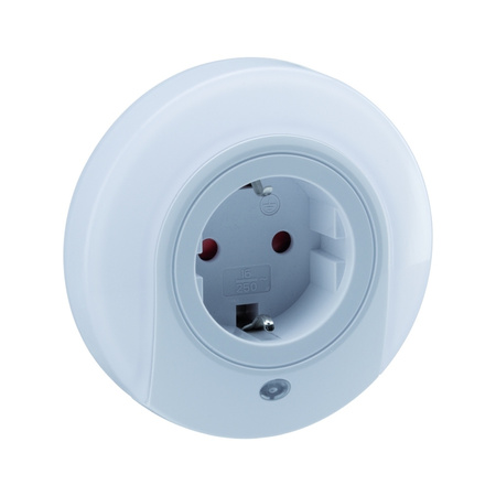 Lampka wtykowa nocna EASBY okrągła z czujnikim zmierzchu 22lm 3000K biały