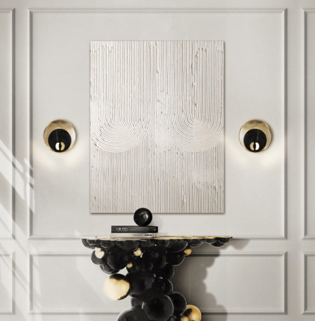 KINKIET MODENA POZŁACANY MOSIĄDZ/CZARNY MARMUR ULKN19 Unilight