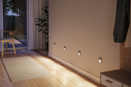 Oprawa przyschodowa TSARO LED kwadrat 1x1,W 80lm 2700K IP20 230V chrom matowy / tworzywo sztuczne PAULMANN PL80000