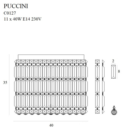 Maxlight Puccini C0127 Plafon 40x35 cm