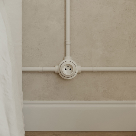 Zestaw uchwytów ściennych w stylu francuskim i podstawa do Creative-Tubes z porcelany Creative cables BKPFRAF-KPFRA3FBIA