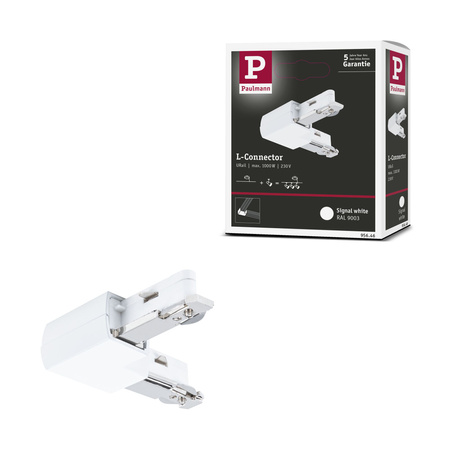 Łącznik szynowy L URail system 230V biały RAL9003 / tworzywo sztuczne PAULMANN PL95646