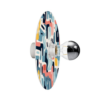 Lampa ścienna lub sufitowa z kloszem z wzorami geometrycznymi 'Kaleidoscope' - Waterproof IP44 Creative cables BIP44-E27-2-GE-IP44-E27-2-B-GE01-L