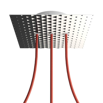 Duża kwadratowa podsufitka maskownica Rose-One, 200 mm, 3 otwory i 4 otwory boczne- PROMOCJA Creative cables BKROQ203LF-PROMO-KROQ203LF205