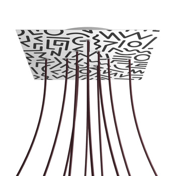 Kwadratowa podsufitka maskownica sufitowa XXL Rose-One, 400 mm, 10 otworów i 4 otwory boczne- PROMOCJA Creative cables BKROQ4010F-PROMO-KROQ4010F202