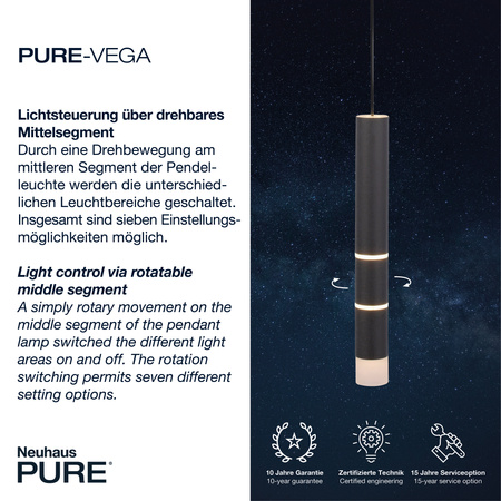 Lampa Wisząca Czarny PURE-VEGA 003902-031678 Newgarden