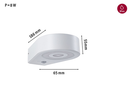 Oprawa elewacyjna SILMA LED 10W 450lm 3000K czujnik ruchu i zmierzchu IP44 230V biały / aluminium