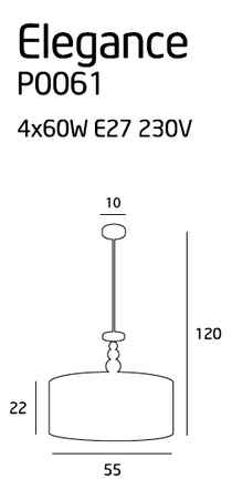 Maxlight Elegance P0061 Lampa Wisząca Duża