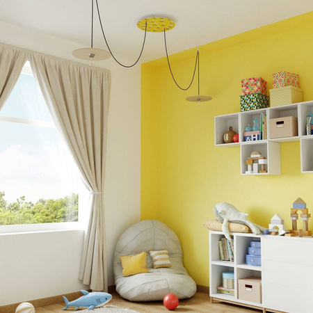 Duża okrągła podsufitka maskownica sufitowa XXL Rose-One, średnica 400 mm, 2 otwory i 4 otwory boczne - PROMOCJA Creative cables BKROR402F-PROMO-KROR402F301