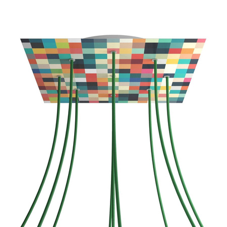 Kwadratowa podsufitka maskownica sufitowa XXL Rose-One, 400 mm, 9 otworów i 4 otwory boczne- PROMOCJA Creative cables BKROQ409EF-PROMO-KROQ409EF201