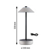 Lampka stołowa akumulatorowa PELLINI  LED DIM USB-C 2W 300lm 3000K-6500K IP20 beżowy / czarny matowy / metal PAULMANN PL71174