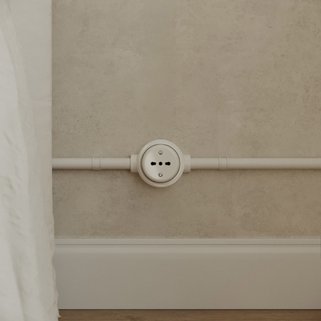 Podstawa porcelanowa do gniazdka i przełącznika / włącznika kompatybilna z Creative-Tubes - od 1 do 4 wyjść Creative cables BPBASEF-PBASE2FILBIA