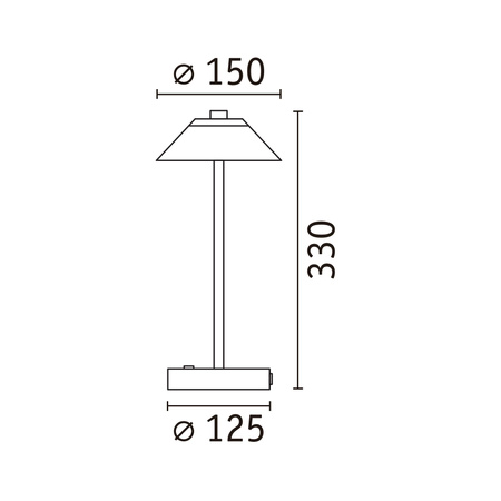 Lampka stołowa akumulatorowa PELLINI  LED DIM USB-C 2W 300lm 3000K-6500K IP20 beżowy / czarny matowy / metal PAULMANN PL71174