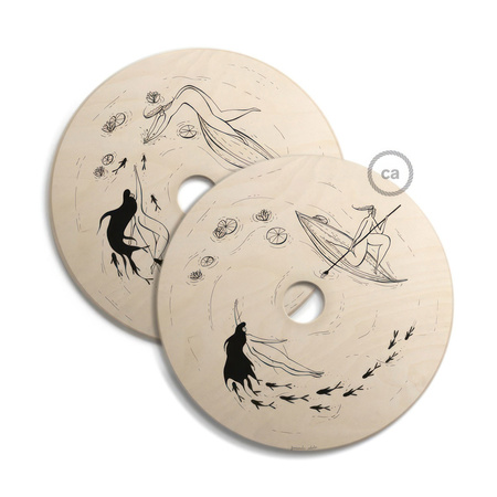 Duża okrągła podsufitka rozeta sufitowa Rose-One, średnica 200 mm, 2 otwory centralne i 4 otwory boczne Creative cables BKROR202F-KROR202F112