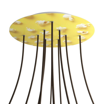 Duża okrągła podsufitka maskownica sufitowa XXL Rose-One, średnica 400 mm, 10 otworów i 4 otwory boczne - PROMOCJA Creative cables BKROR4010F-PROMO-KROR4010F203