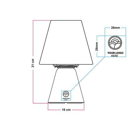 Ładowalna lampa przenośna Cabless11 z żarówką - personalizowana (min 20 części) Creative cables BCABLESS11-CUSTOM-PAR-B02-CABLESS11-VB-CUSTOM-PARBIA-B02