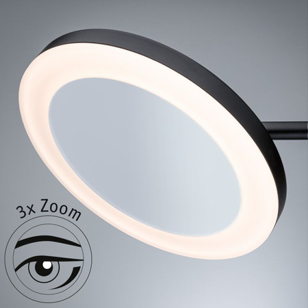 Lusterko kosmetyczne MASUA LED 4W 2700/4000/6500K +wyłącznik IP44 230V czarny matowy / metal