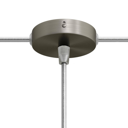 Okrągła metalowa podsufitka maskownica sufitowa Mini 1 otwór centralny i 2 otwory boczne Creative cables BKRM83FC2L-KRM83FC2LTIS