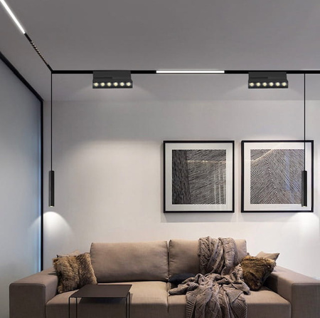 MINI SPOT DUE MULTILINE REFLEKTOR LED NA MAGNES 2X7W-3000K BIAŁY/CZARNY UNILIGHT