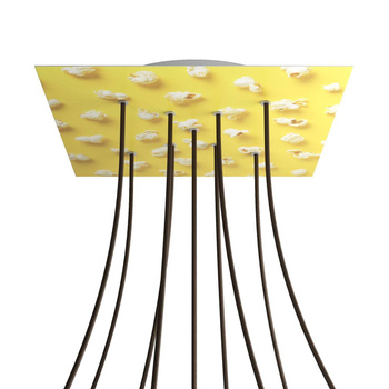 Kwadratowa podsufitka maskownica sufitowa XXL Rose-One, 400 mm, 9 otworów w formie X i 4 otwory boczne- PROMOCJA Creative cables BKROQ409XF-PROMO-KROQ409XF203