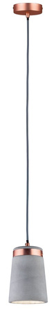 Neordic Stig Lampa wisząca max. 1x20W E27 230V Szary/Miedziany Mat Beton/Metal PAULMANN PL79617