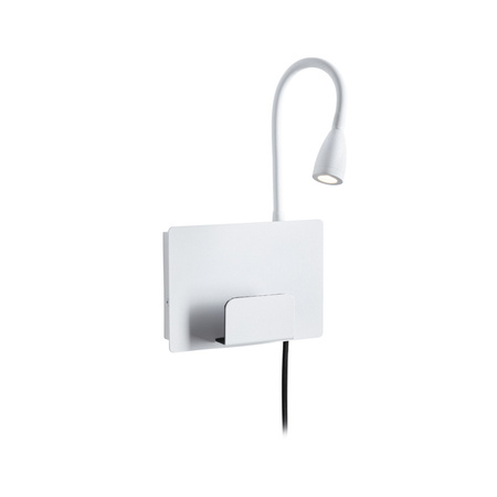 Oprawa ścienna HALINA LED 2.4W 200lm 2700K USB-C 230V biały mat /metal